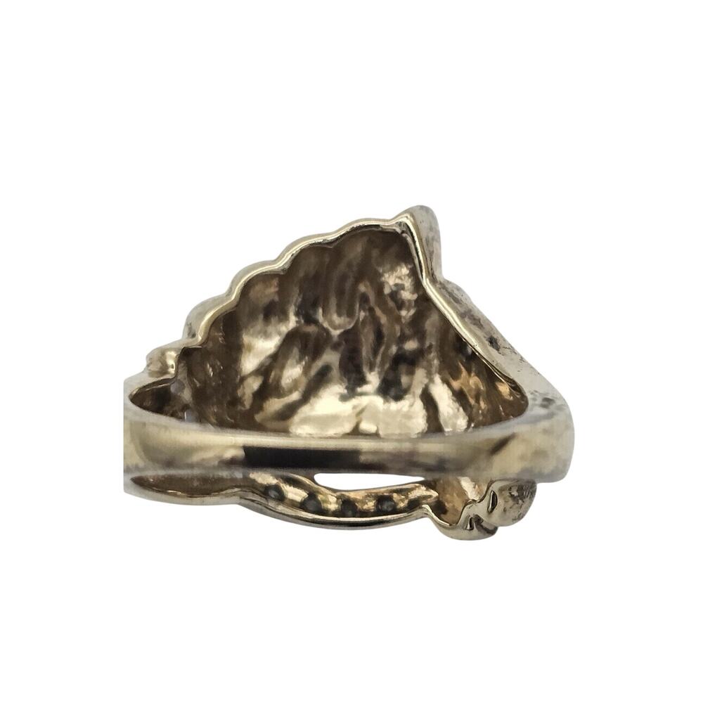 K P Sanghvi & Sons KPJ Sterling Silver With Diamonds Horse Riding Ring Size 6.5 - Picture 5 of 8